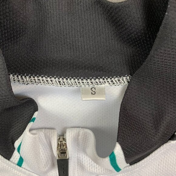 Share The Damn Road Mens Cycling Jersey Small White Green Full Zip Shirt Thanks - Picture 3 of 7